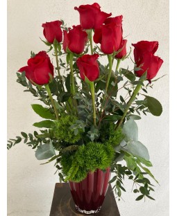 Rosas y Moneda en Vidrio